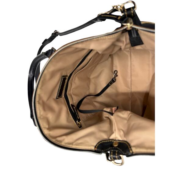 Dooney & Bourke Large Two Pocket Satchel Crossbody Nylon Bag Black Old Money - Picture 8 of 16
